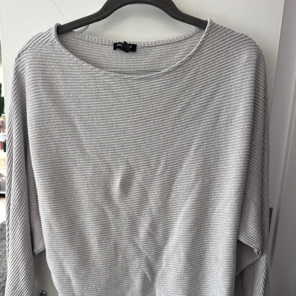 Express light gray flowy sweater